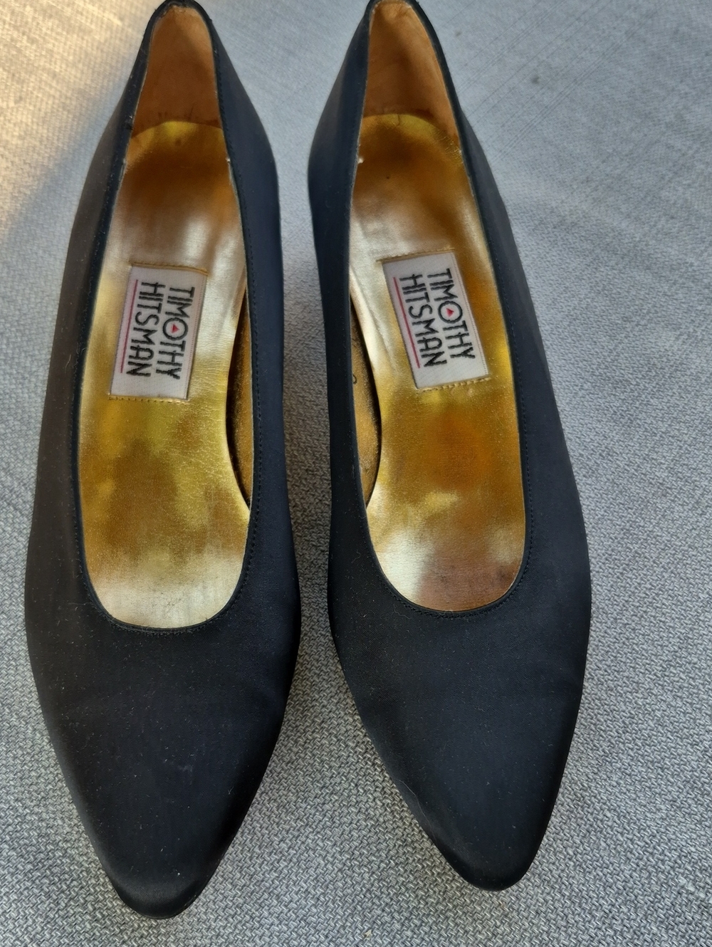 💥 Timothy Hitsman Black Satin Heels